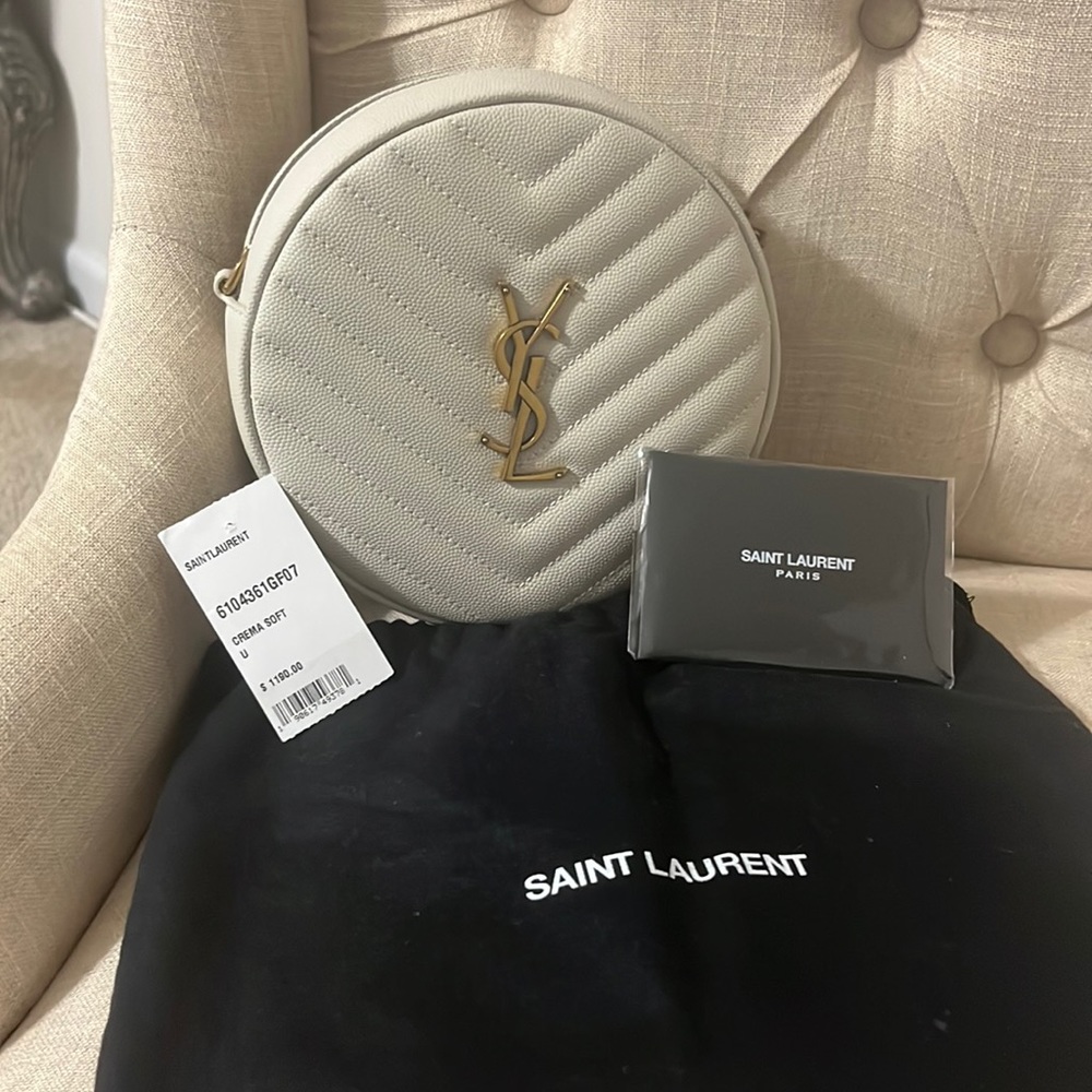 YSL round camera bag